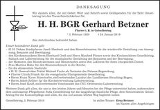 Traueranzeige Gerhard H.H.BGR Betzner