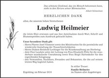 Traueranzeige Ludwig Heilmeier