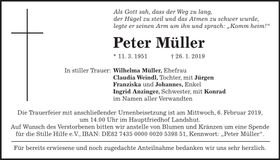 Traueranzeige Peter Müller