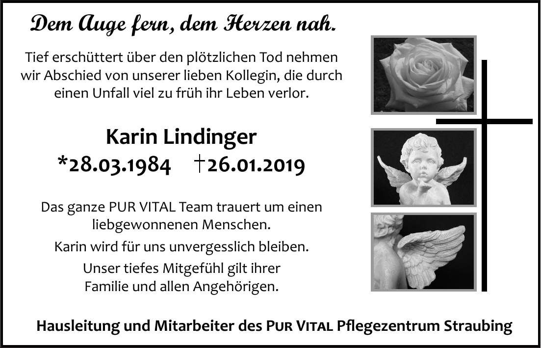 Traueranzeige Karin Lindinger