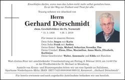 Traueranzeige Gerhard Dörschmidt
