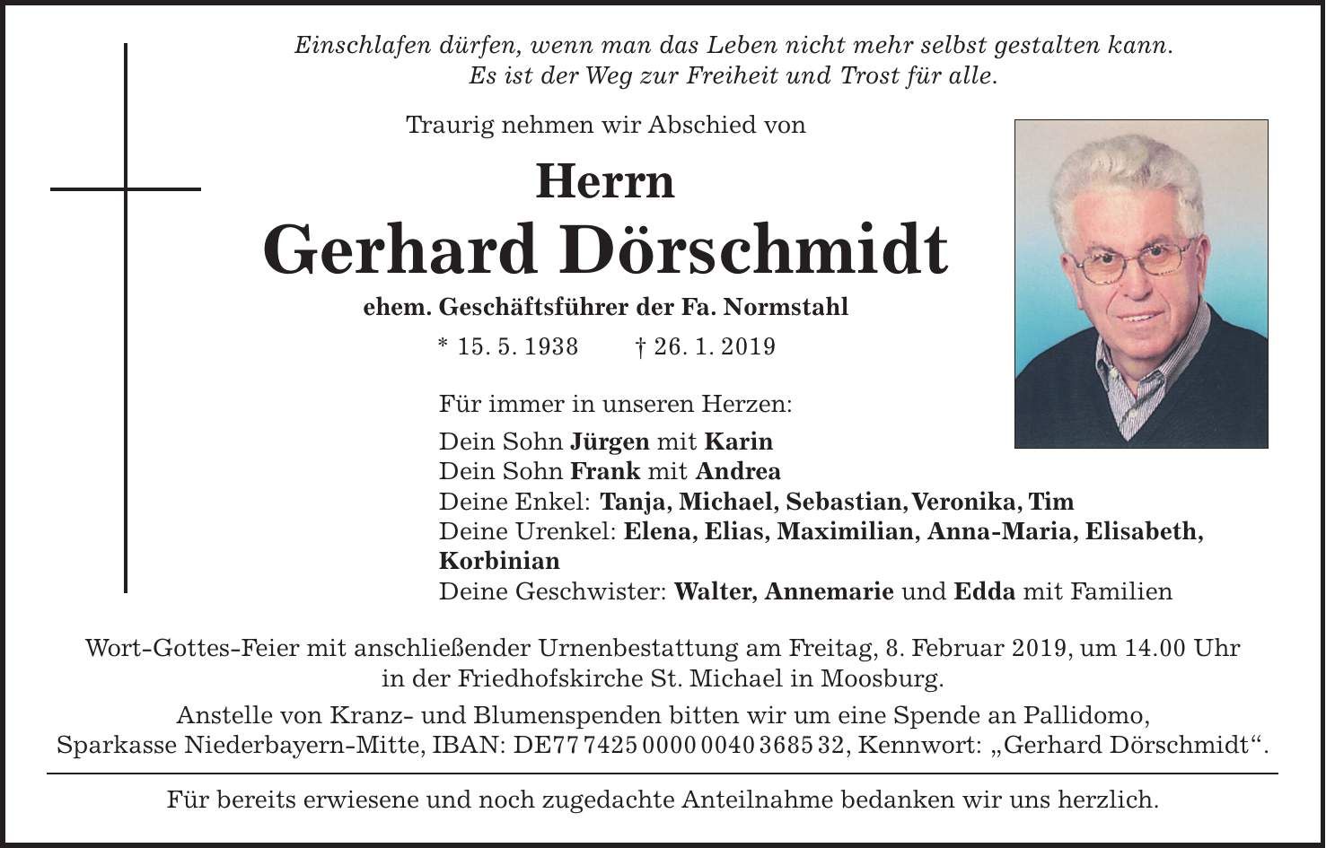 Traueranzeige Gerhard Dörschmidt