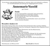 Traueranzeige Annemarie Vasold