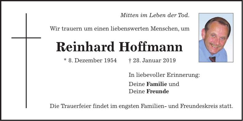 Traueranzeige Reinhard Hoffmann