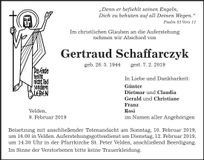 Traueranzeige Gertraud Schaffarczyk