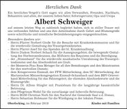 Traueranzeige Albert Schweiger