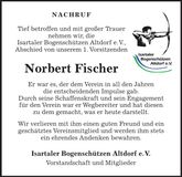 Traueranzeige Norbert Fischer