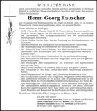 Traueranzeige Georg Rauscher