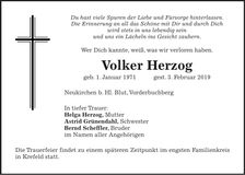 Traueranzeige Volker Herzog