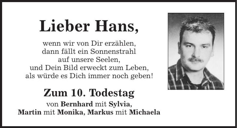 Traueranzeige Hans Fleischmann