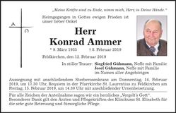 Traueranzeige Konrad Ammer