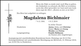 Traueranzeige Magdalena Bichlmaier