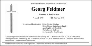 Traueranzeige Georg Feldmer