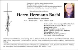 Traueranzeige Hermann Bachl