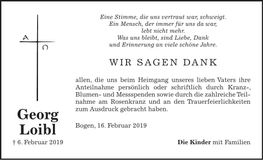 Traueranzeige Georg Loibl