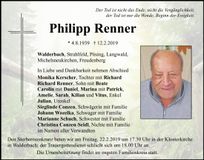 Traueranzeige Philipp Renner