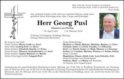 Traueranzeige Georg Pusl