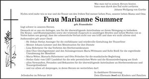 Traueranzeige Marianne Summer
