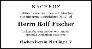 Traueranzeige Rolf Fischer