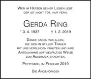 Traueranzeige Gerda Ring