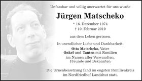 Traueranzeige Jürgen Matscheko