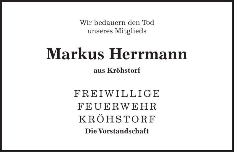 Traueranzeige Markus Herrmann