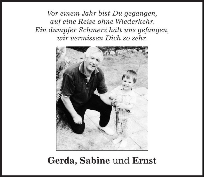 Traueranzeige Ernst Botzler