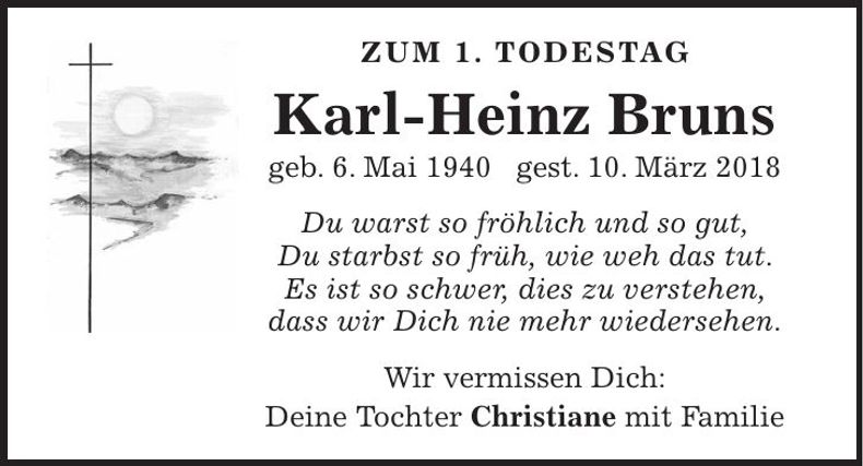 Traueranzeige Karl-Heinz Bruns