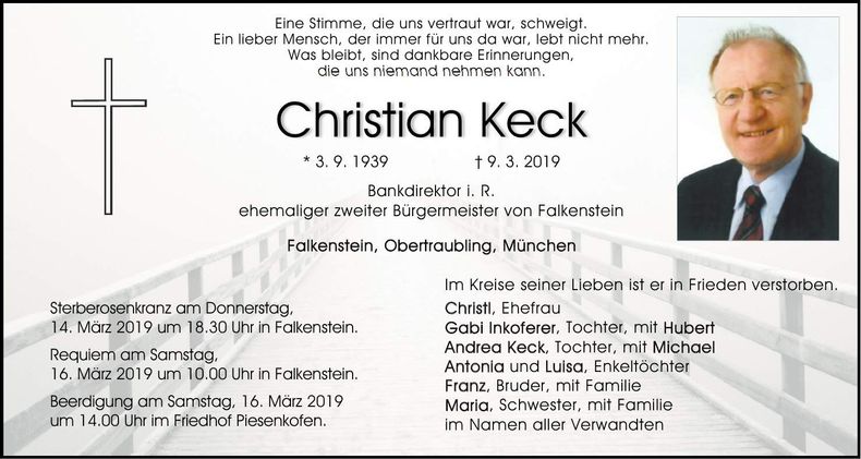 Traueranzeige Christian Keck