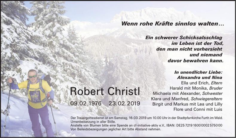 Traueranzeige Robert Christl