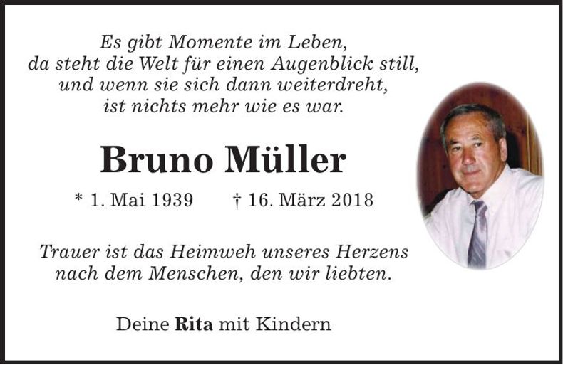 Traueranzeige Bruno Müller