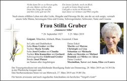Traueranzeige Stilla Gruber