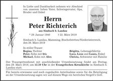 Traueranzeige Peter Richterich