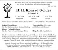 Traueranzeige Konrad Goldes