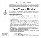 Traueranzeige Therese Richter