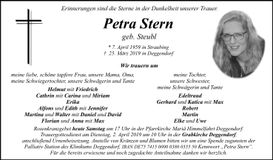 Traueranzeige Petra Stern