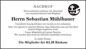 Traueranzeige Sebastian Mühlbauer