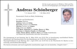 Traueranzeige Andreas Schönberger