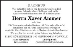 Traueranzeige Xaver Ammer