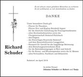 Traueranzeige Richard Schuder