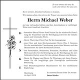 Traueranzeige Michael Weber