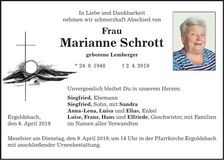 Traueranzeige Marianne Schrott