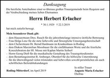 Traueranzeige Herbert Erlacher
