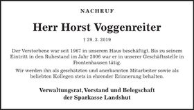 Traueranzeige Horst Voggenreiter