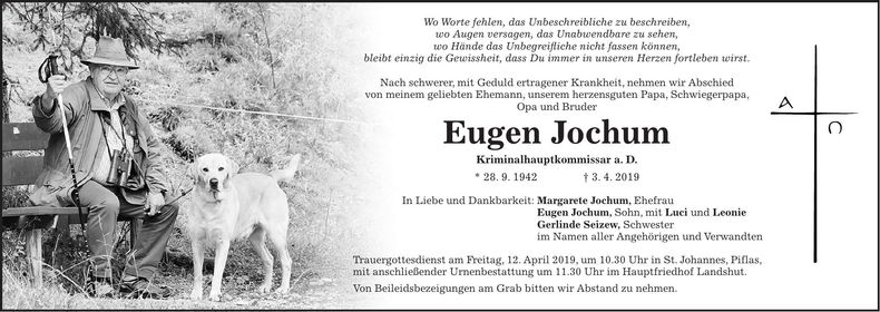 Traueranzeige Eugen Jochum