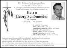 Traueranzeige Georg Schönmeier