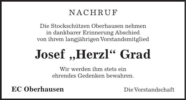 Traueranzeige Josef Obermaier