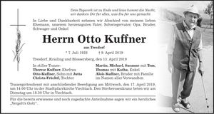 Traueranzeige Otto Kuffner