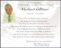 Traueranzeige Heribert Gillitzer