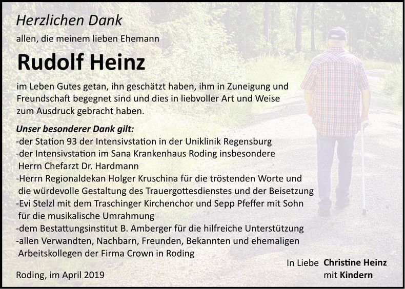 Traueranzeige Rudolf Heinz